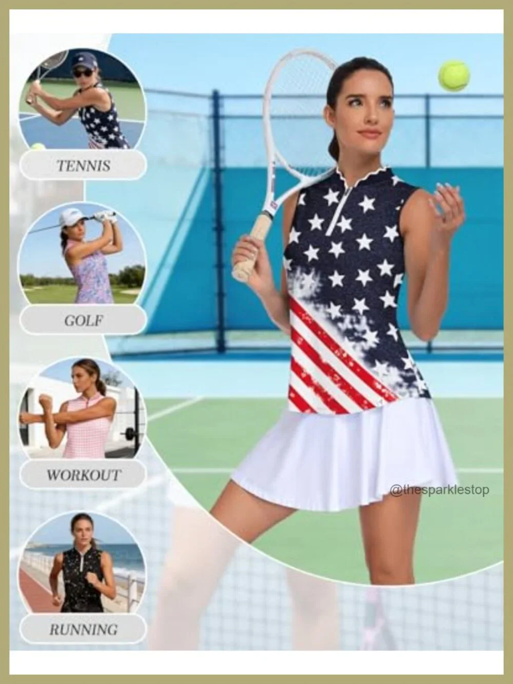 Sleeveless Golf Polo Shirt UPF 50+ Quick Dry Zip Up Athletic Tank